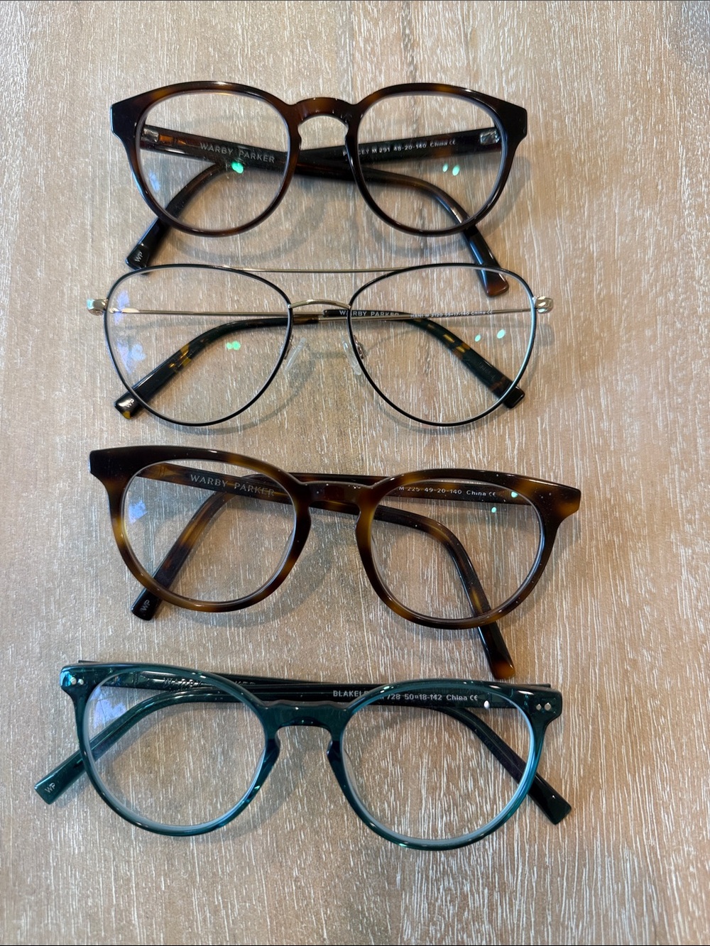 Warby Parker Eyeglass Frames Lot of 4 Percy Sadie Hani W Blakeley Bundle
